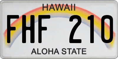 HI license plate FHF210