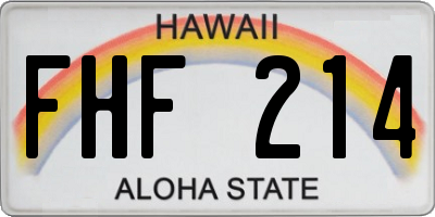 HI license plate FHF214