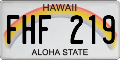 HI license plate FHF219