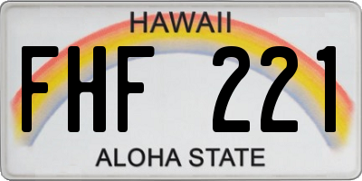 HI license plate FHF221