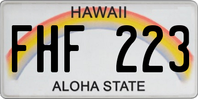 HI license plate FHF223