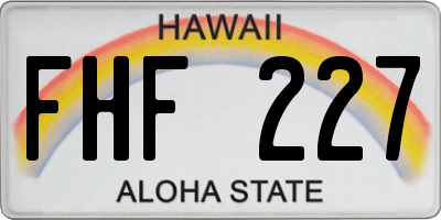 HI license plate FHF227