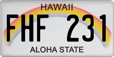HI license plate FHF231