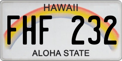 HI license plate FHF232