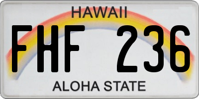 HI license plate FHF236
