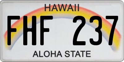 HI license plate FHF237