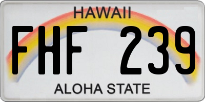 HI license plate FHF239