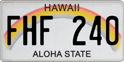 HI license plate FHF240