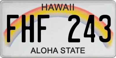 HI license plate FHF243