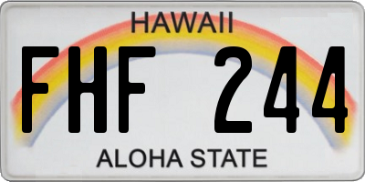 HI license plate FHF244