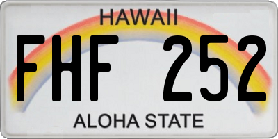 HI license plate FHF252
