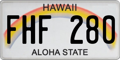 HI license plate FHF280