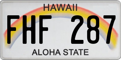 HI license plate FHF287