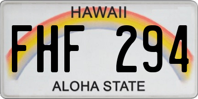 HI license plate FHF294