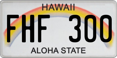 HI license plate FHF300