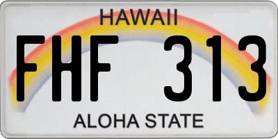 HI license plate FHF313
