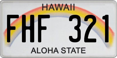 HI license plate FHF321