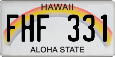 HI license plate FHF331