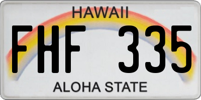 HI license plate FHF335