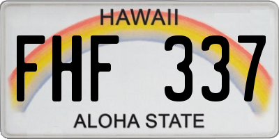 HI license plate FHF337
