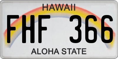 HI license plate FHF366