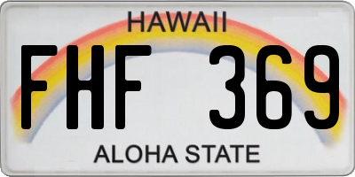 HI license plate FHF369