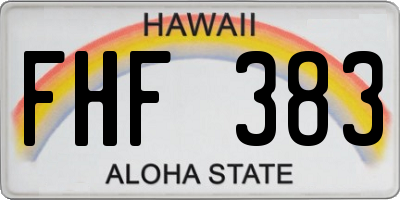 HI license plate FHF383