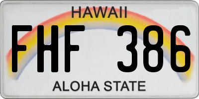 HI license plate FHF386