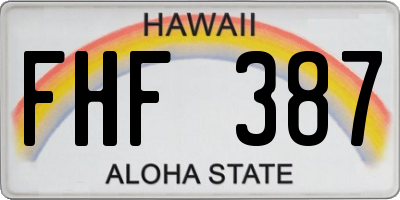 HI license plate FHF387