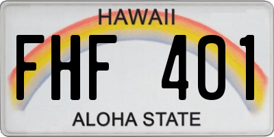HI license plate FHF401