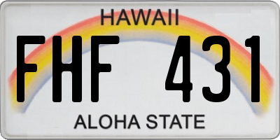 HI license plate FHF431