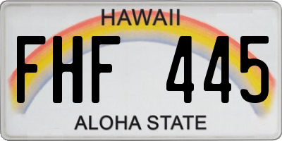 HI license plate FHF445