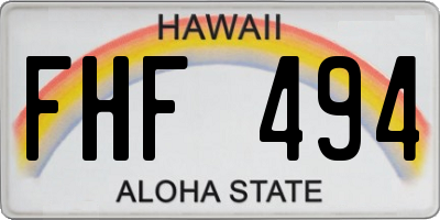 HI license plate FHF494