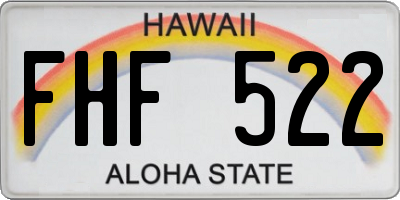 HI license plate FHF522