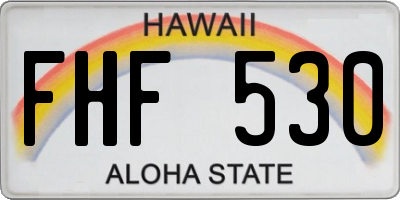 HI license plate FHF530