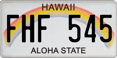 HI license plate FHF545