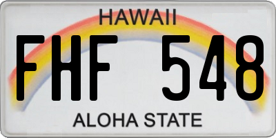 HI license plate FHF548