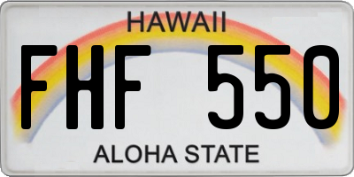 HI license plate FHF550