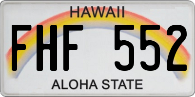 HI license plate FHF552
