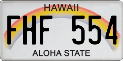 HI license plate FHF554