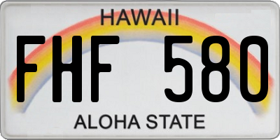 HI license plate FHF580