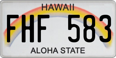 HI license plate FHF583