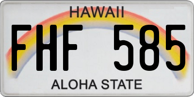 HI license plate FHF585