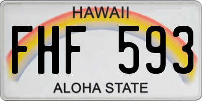 HI license plate FHF593