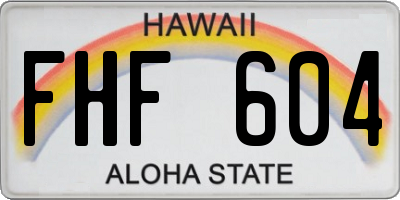 HI license plate FHF604