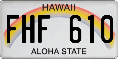 HI license plate FHF610