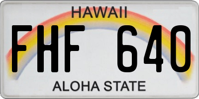 HI license plate FHF640