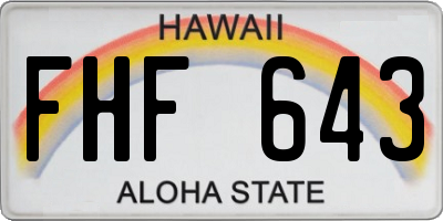 HI license plate FHF643