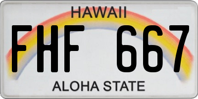 HI license plate FHF667