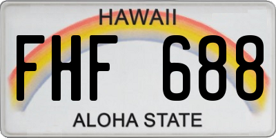 HI license plate FHF688